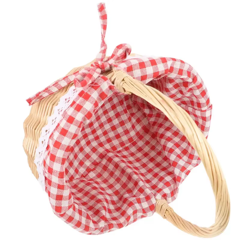 Zerodeko petit chaperon rouge panier tissé à la main sac de pique-nique panier cadeau panier de rangement en osier panier intérieur en lin rangement