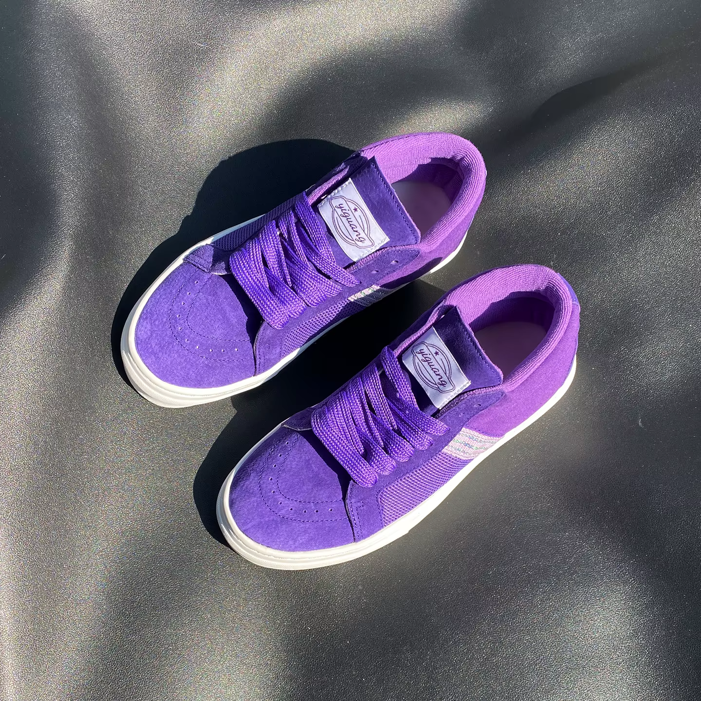 Baskets mi-hautes violettes automne-hiver pour le quotidien