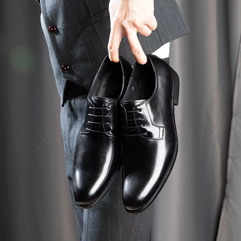 Chaussures en cuir Oxford à lacets pour hommes
