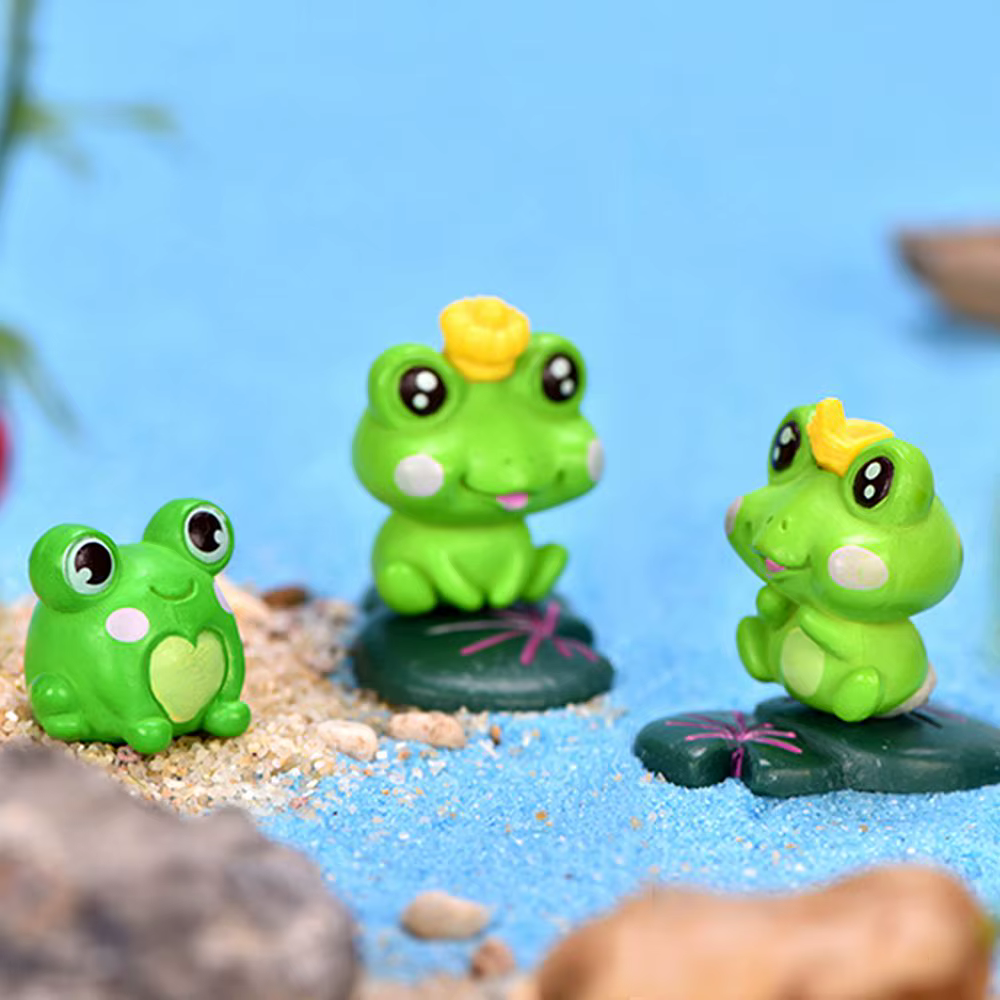 Figurines décoratives de haute qualité, accessoires de maison de poupée féerique, Mini Statue Micro paysage, grenouilles miniatures, ornement