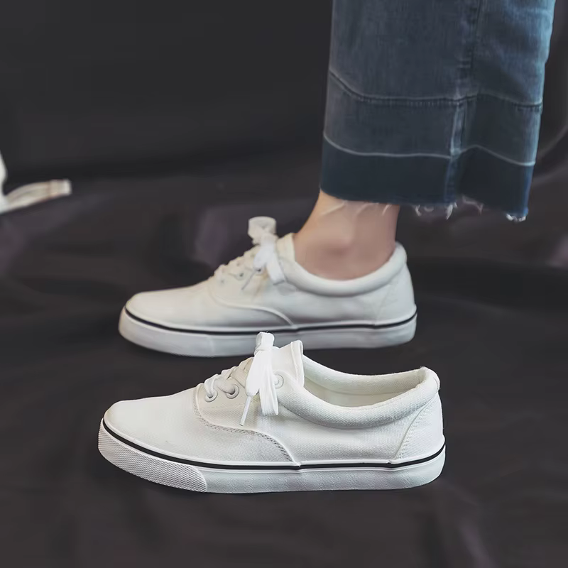 Baskets basses polyvalentes en toile noire pour femmes