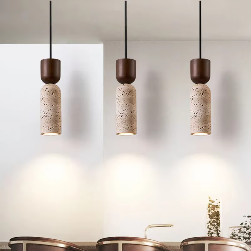 Lustre de chevet de chambre à coucher de style japonais Wabi-Sabi, ambiance vintage française pour hôtels et gîtes, créatif et individuel.