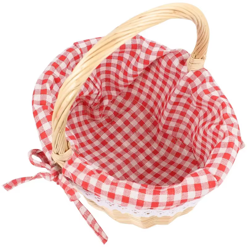 Zerodeko petit chaperon rouge panier tissé à la main sac de pique-nique panier cadeau panier de rangement en osier panier intérieur en lin rangement
