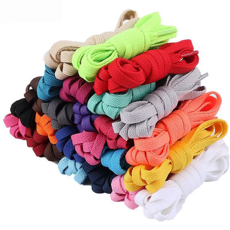 Lacets de chaussures de sport colorés blanc rouge Sneaker lacet plat