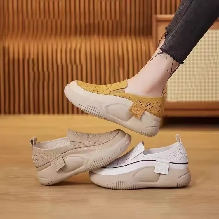 Chaussures Plates à Bout Rond et Semelle Souple pour Femme Sandales de Marche Légères et Confortables