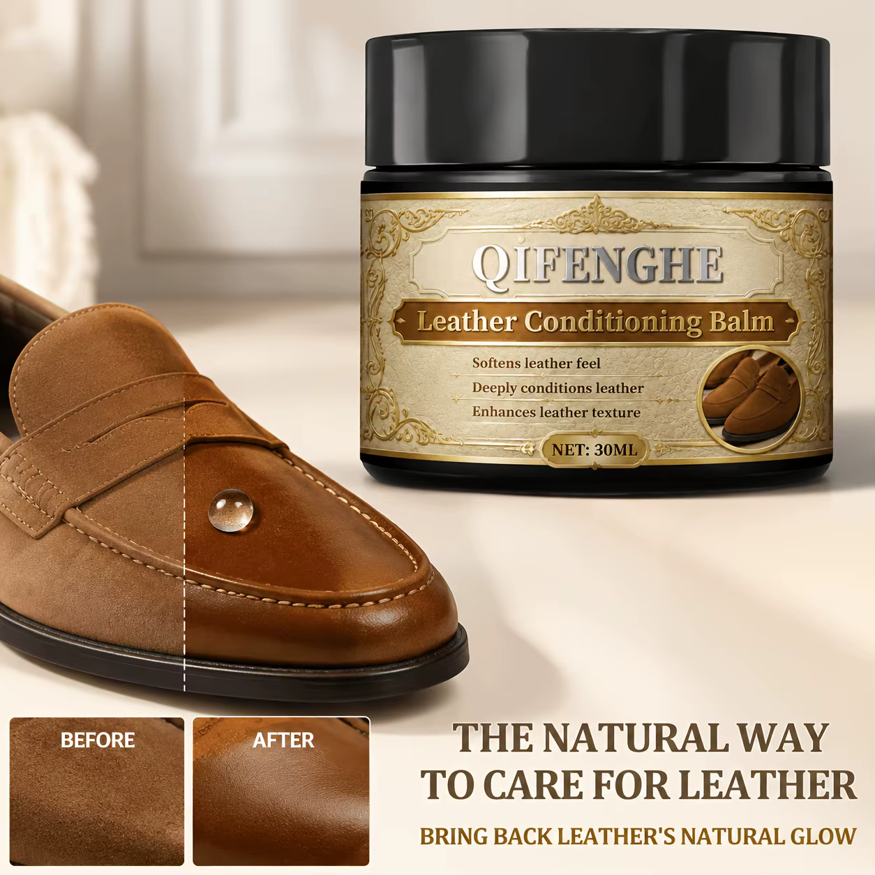 Crème d'entretien pour chaussures en cuir - Baume rénovateur