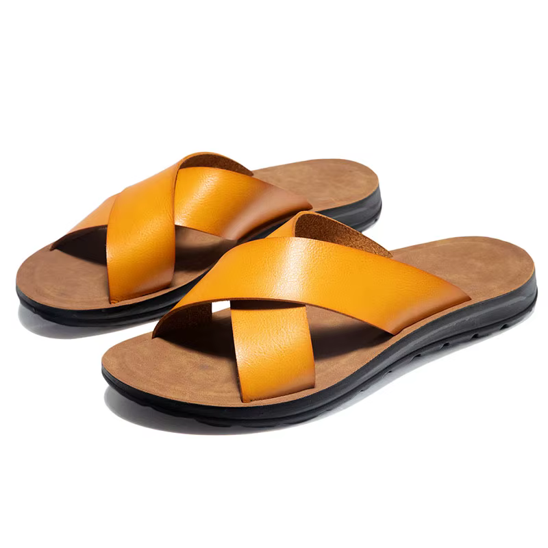 Chaussons en cuir PU italien pour hommes