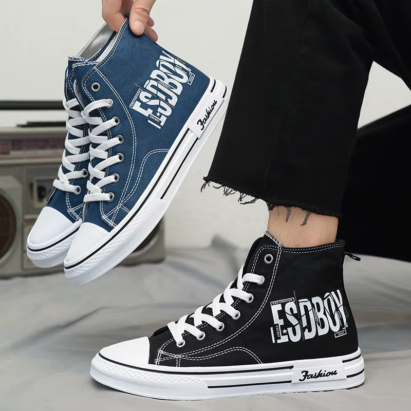 Chaussures de sport montantes pour homme en toile vulcanisée