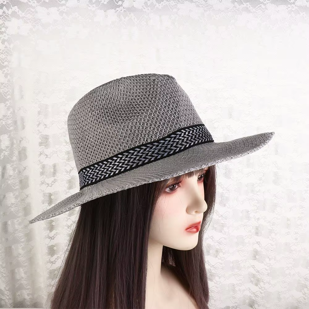 Chapeau de pêcheur tendance pour voyage, style bohème homme/femme, chapeau de soleil pour homme âgé, chapeau Panama couleur unie, chapeau de paille pour homme d'âge moyen