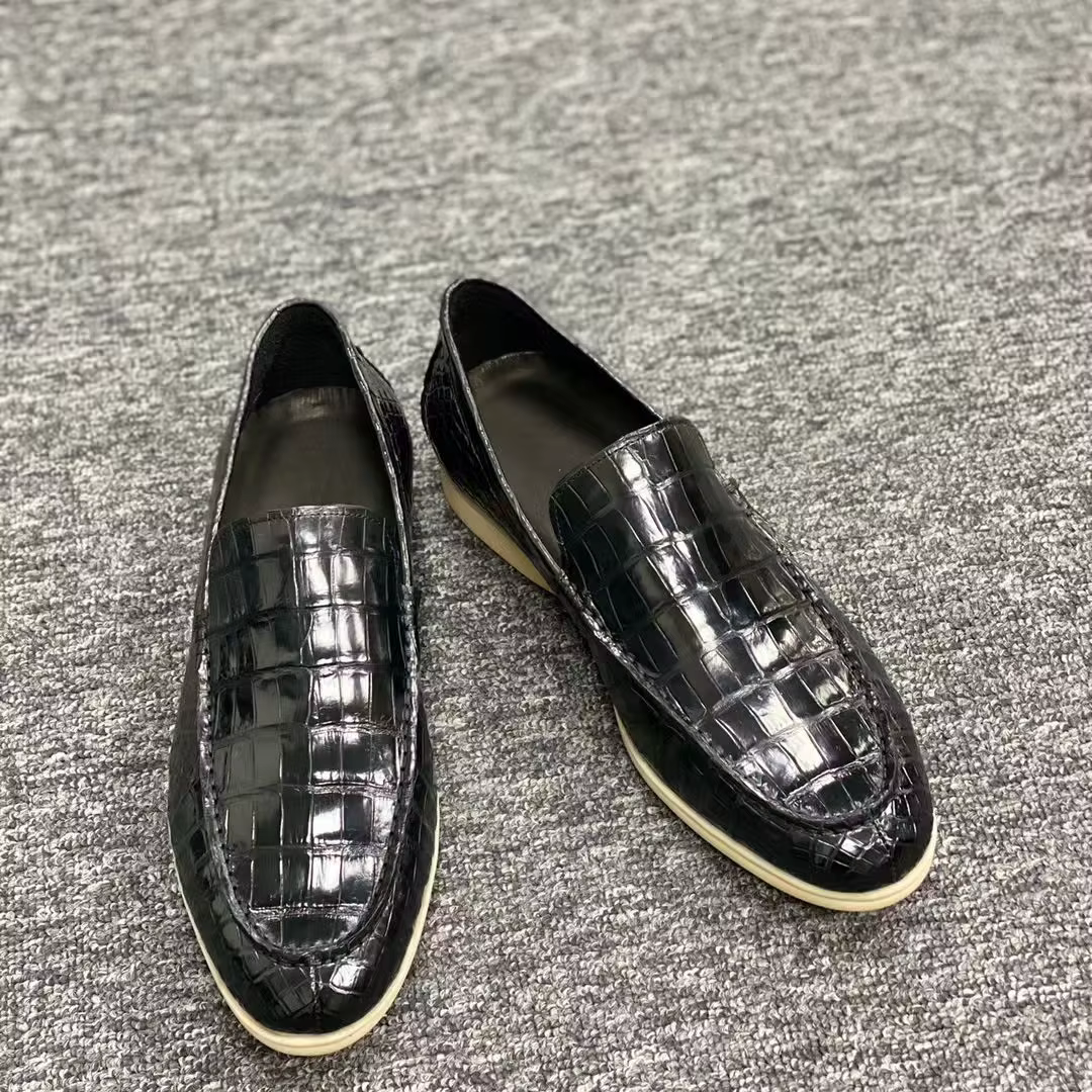 Nouvelles chaussures décontractées en peau de crocodile pour hommes 2026
