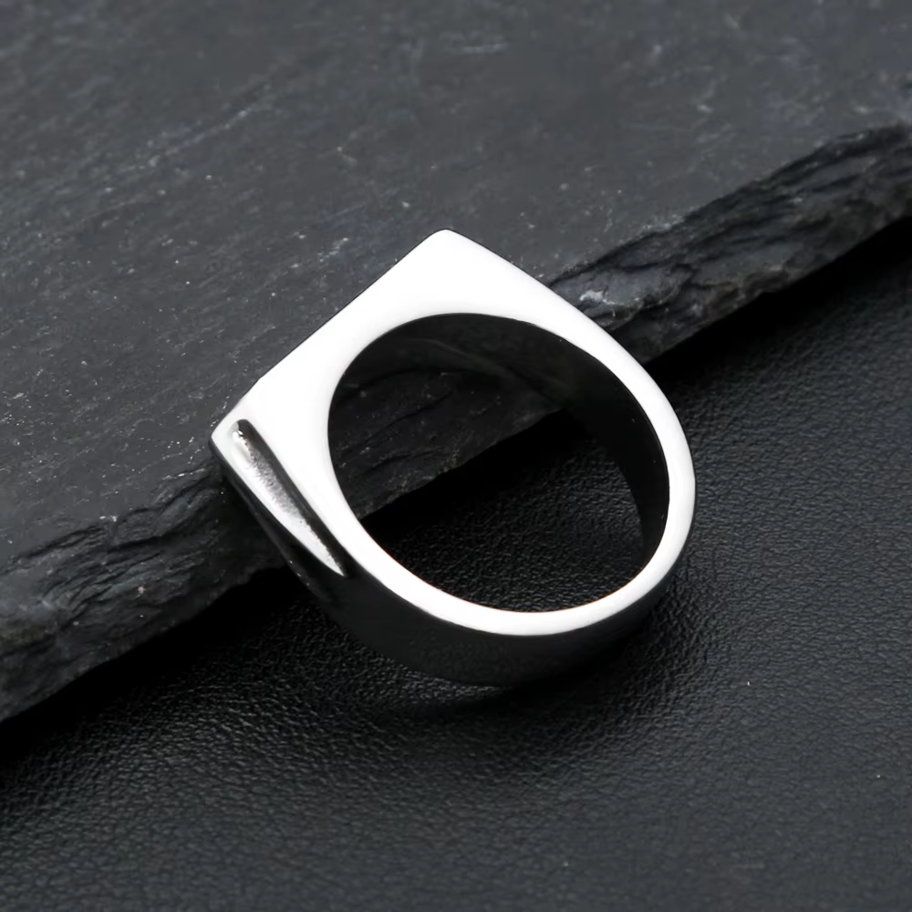SION L-Bagues Simples en Acier Inoxydable pour Hommes et Femmes, Punk, Hip Hop, Bande Carrée, oral alière à Dessus pio, Charme de ix, Bijoux Cadeaux, Mode