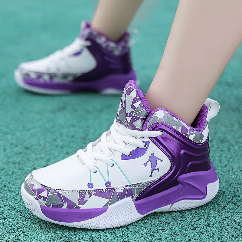 Chaussures de basket-ball à lacets pour enfants