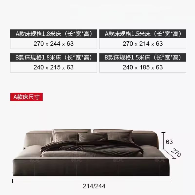 Lit de luxe japonais minimaliste King tables de chevet lit français salon Double Muebles Para dortoir chambre meubles accessoires