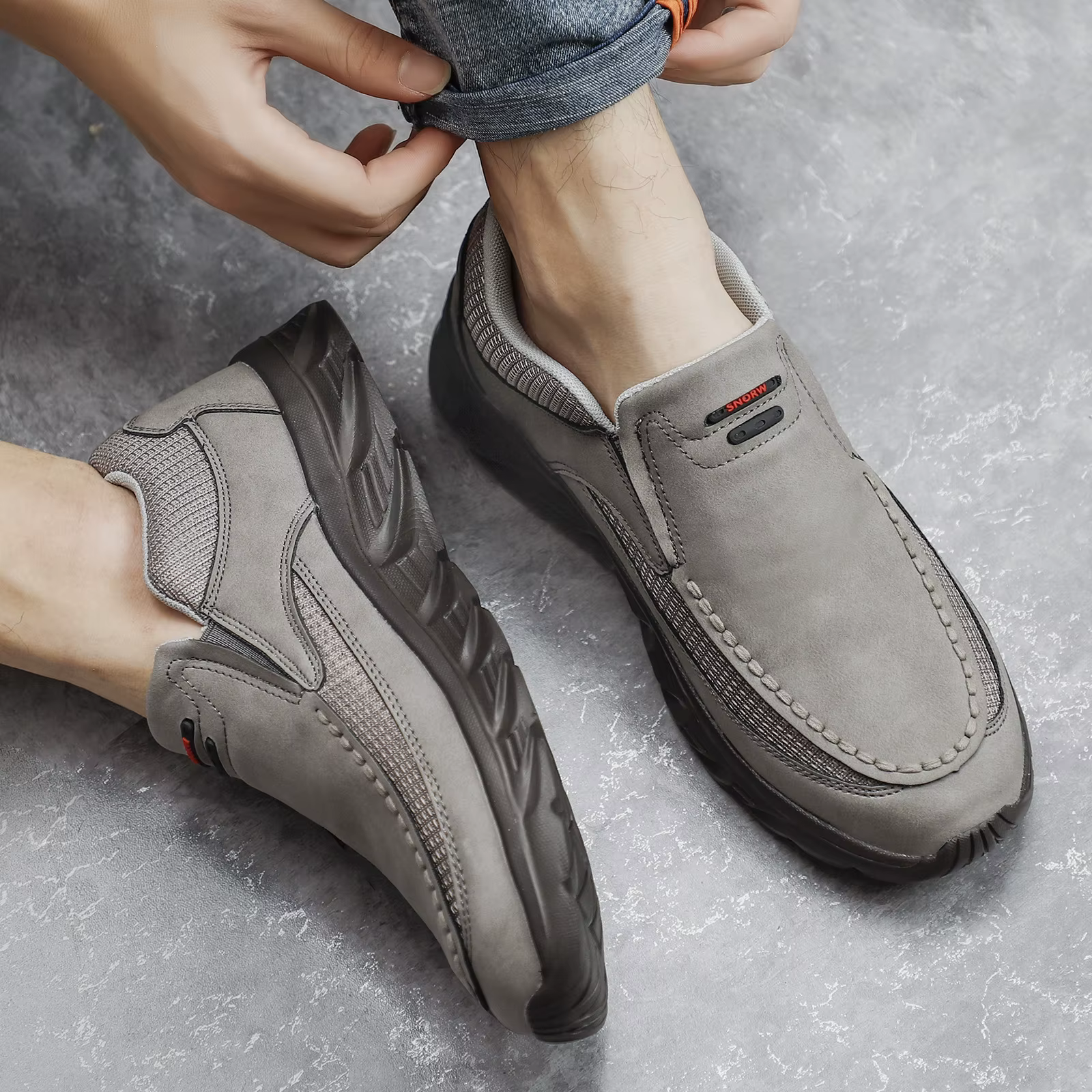 Hommes baskets mocassins légers sans lacet chaussures décontractées