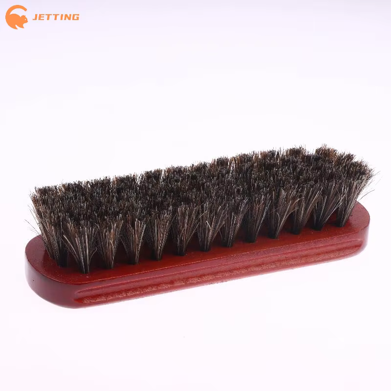Brosse à chaussures en crin de cheval, 1 pièce, outil de polissage doux pour cuir, brosse de nettoyage pour bottes en daim et Nubuck