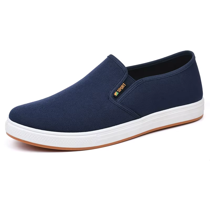 Hommes toile chaussure baskets décontractées pour MenLight Slip-on vulcanisé confortable mâle chaussures plates mocassins nouveaux formateurs noirs Zapatos Hombre