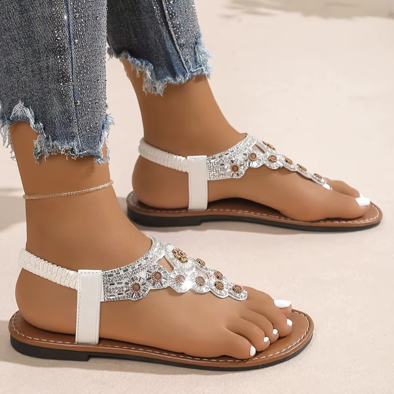 Nouvelle collection d'été : Sandales romaines de style bohème pour femmes — Bout ouvert