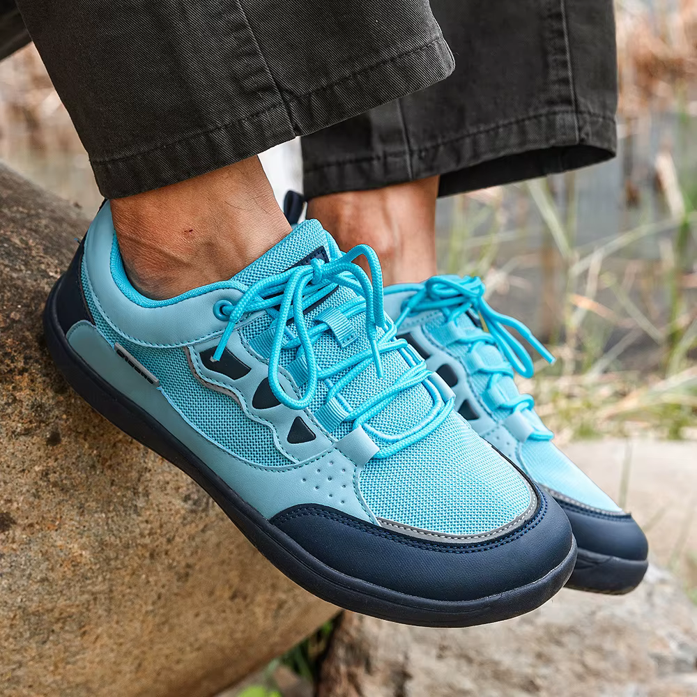 Oiaano pieds nus bout large homme chaussures loisirs Sneaker maille à lacets respirant confort léger sport marche course randonnée