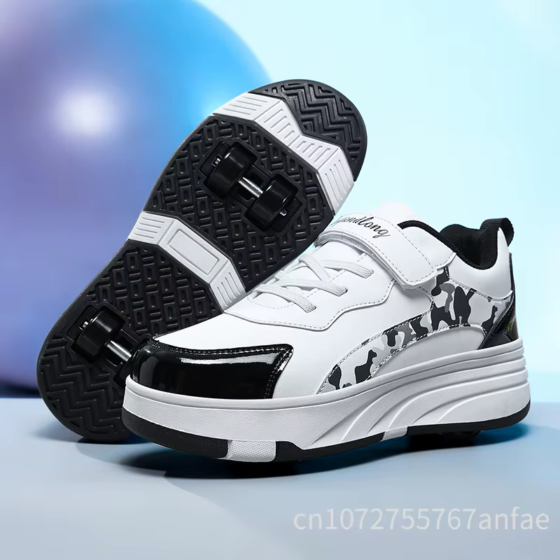 Chaussures de Skateboard pour enfants marche roulante double usage confortable résistant à l'usure en plein air patinage à roulettes baskets filles décontracté Sho