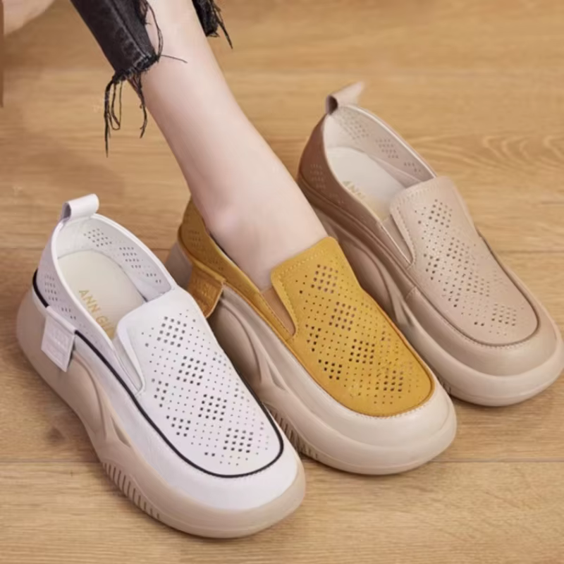 Chaussures simples à bout rond et semelle souple pour femmes