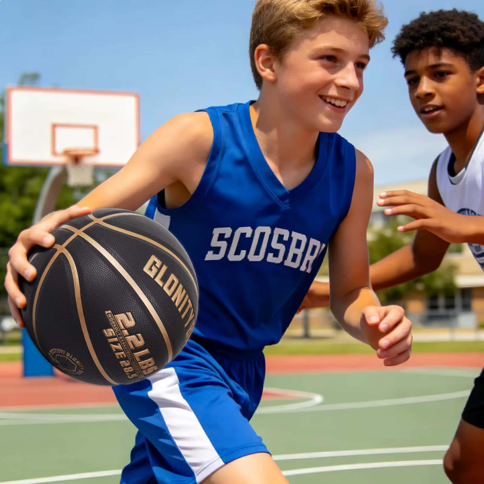Ballon de basketball lesté 3LBS/2.2LBS, taille 7/6, pour l'entraînement intérieur et extérieur, améliorant la maîtrise du ballon, le dribble, le passage et le rebond.