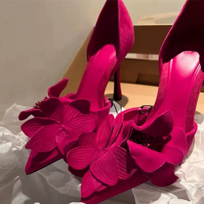 Femmes fleur talons hauts chaussures sandales Sexy été 2025 concepteur nouvelle robe de soirée pompes mariage