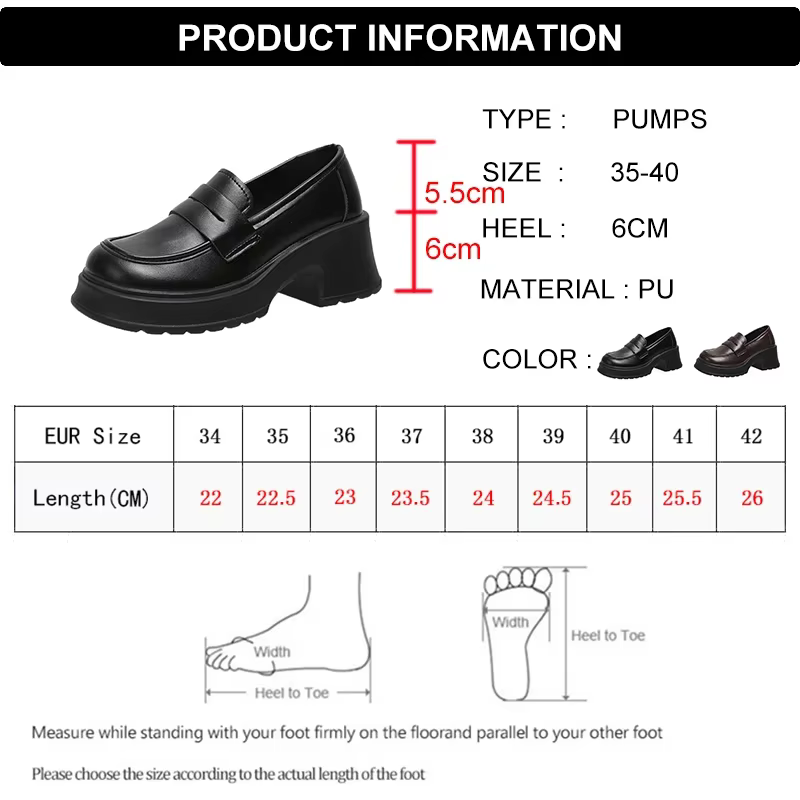 Lucyever-Mocassins à plateforme en cuir PU pour femmes