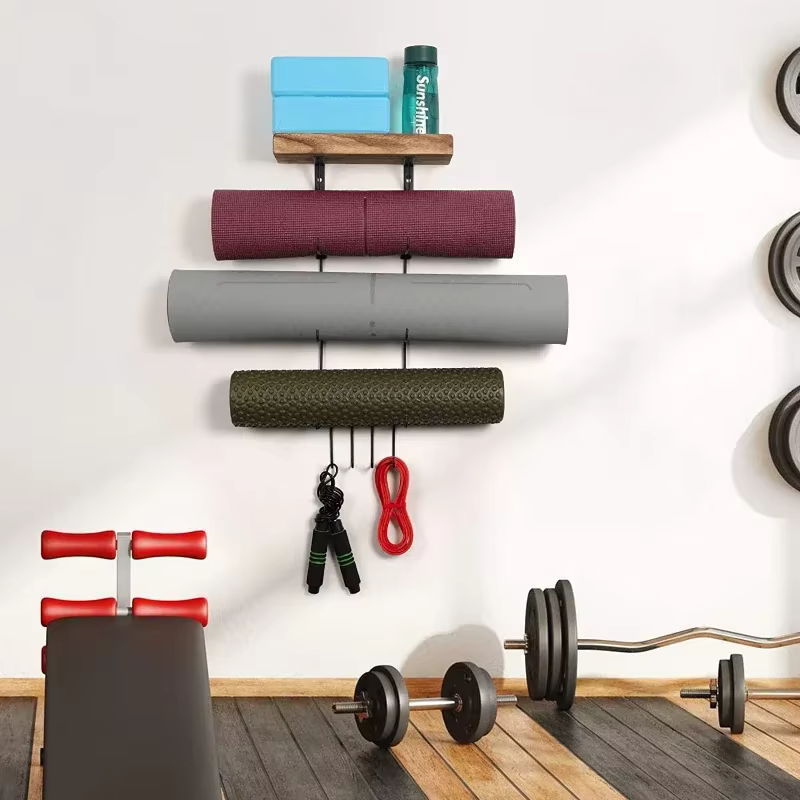 1 ensemble d'accessoires de support de tapis de Yoga, organisateur mural, décor de rangement, rouleau en mousse et support de rangement pour serviettes