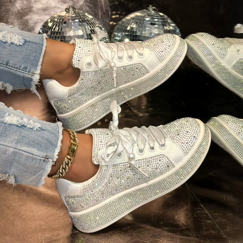 Baskets de luxe à strass pour femmes
