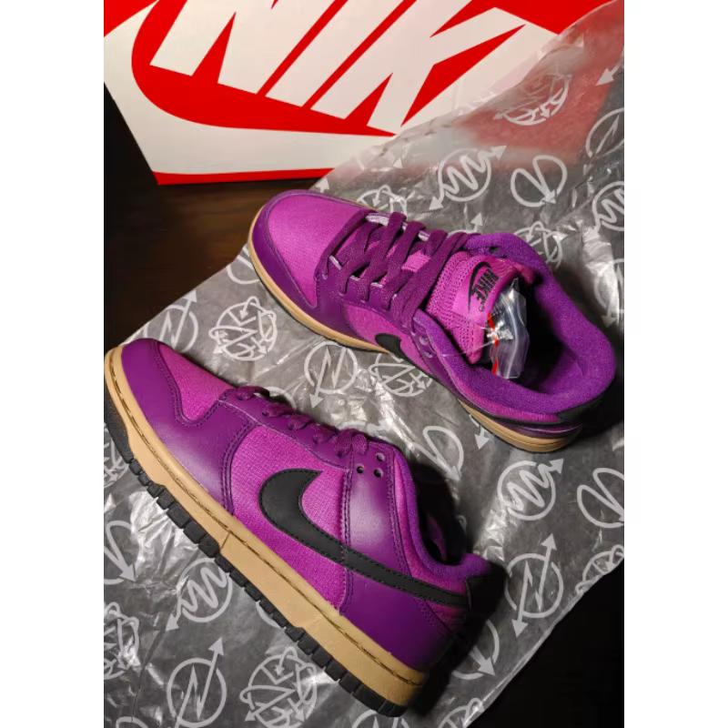 Chaussures de skate antidérapantes à semelle fine Nike Dunk Low roses pour femmes FZ2552-500
