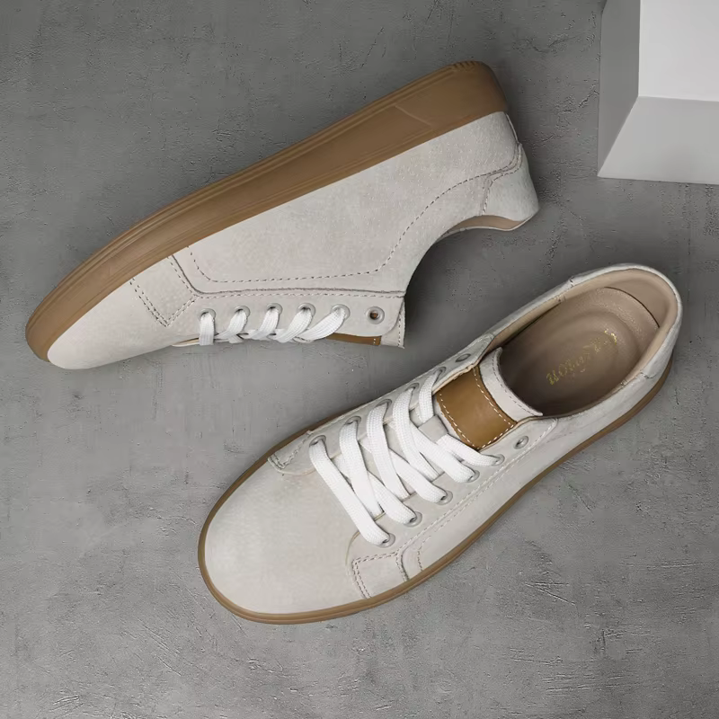 2025 en cuir véritable hommes chaussures vulcanisées mode décontracté