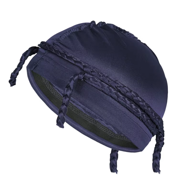Nouveau bonnet turban hip-hop pour homme, style dreadlocks, couleur unie, polyvalent, tressé, Durag, casquette ethnique