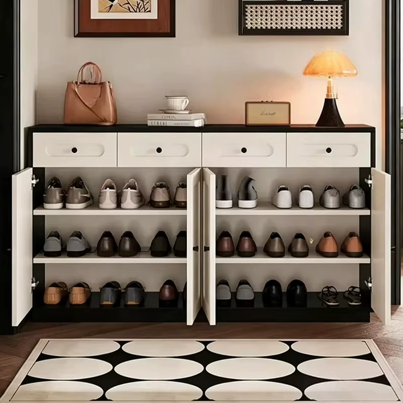 Meuble à chaussures moderne et fin avec tiroirs pour entrée
