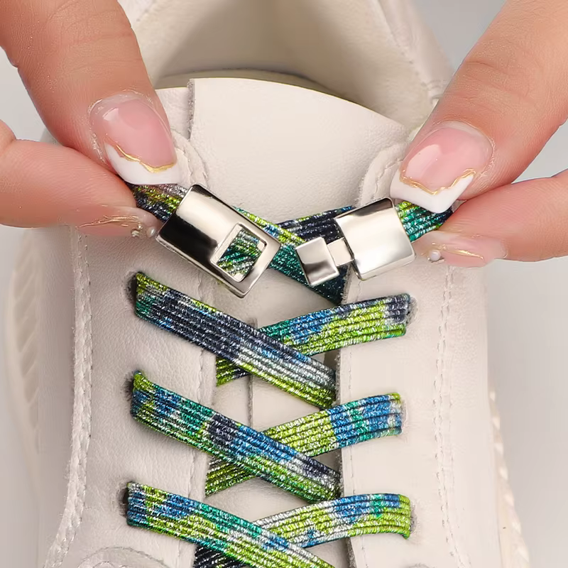 Lacets élastiques arc-en-ciel pour adultes et enfants