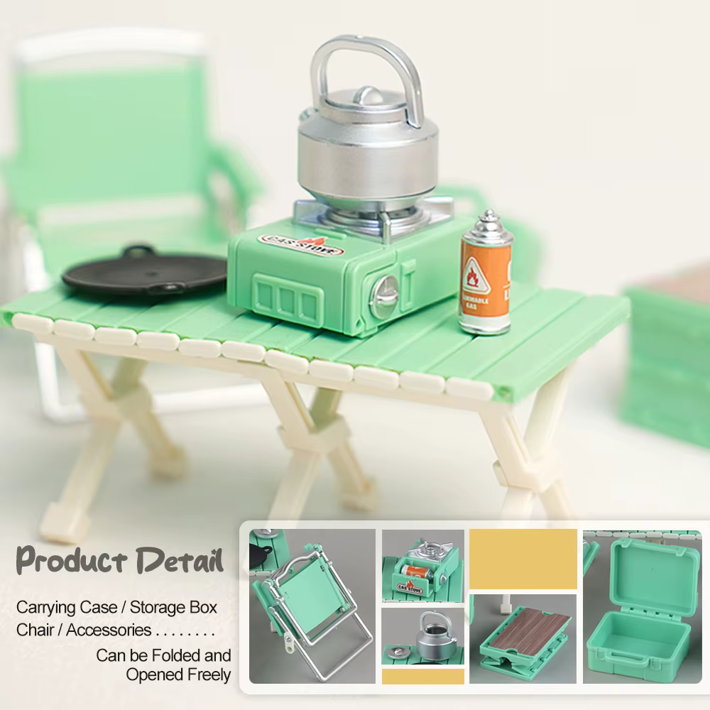 Ensemble de modèles miniatures pour camping et pique-nique, accessoires pour maison de poupée, décorations artisanales DIY, accessoires de photographie, ornements de paysage miniature