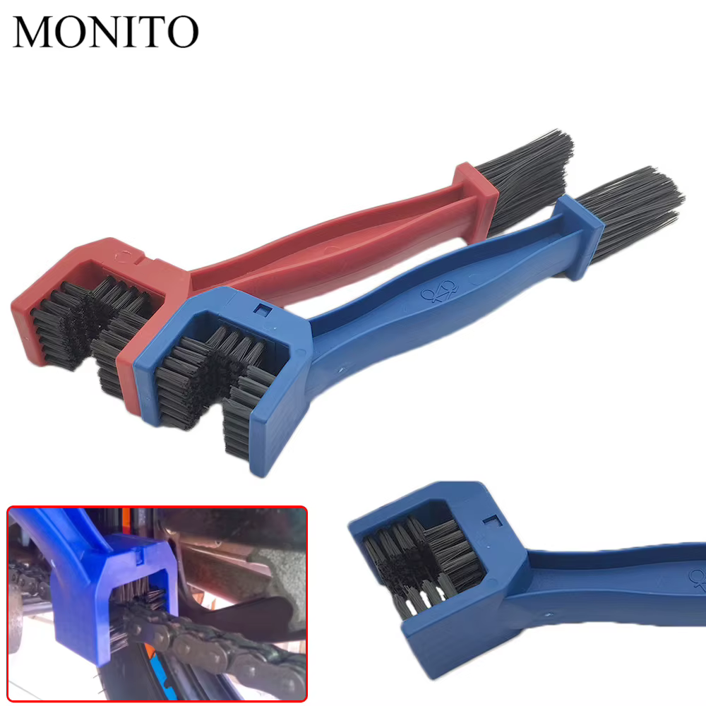 Outil de nettoyage de brosse de nettoyage d'entretien de chaîne de moto pour KAWASAKI Z900 Z650 Z800 NINJA 250 300R 300 Z250 Z300 250R bleu/rouge
