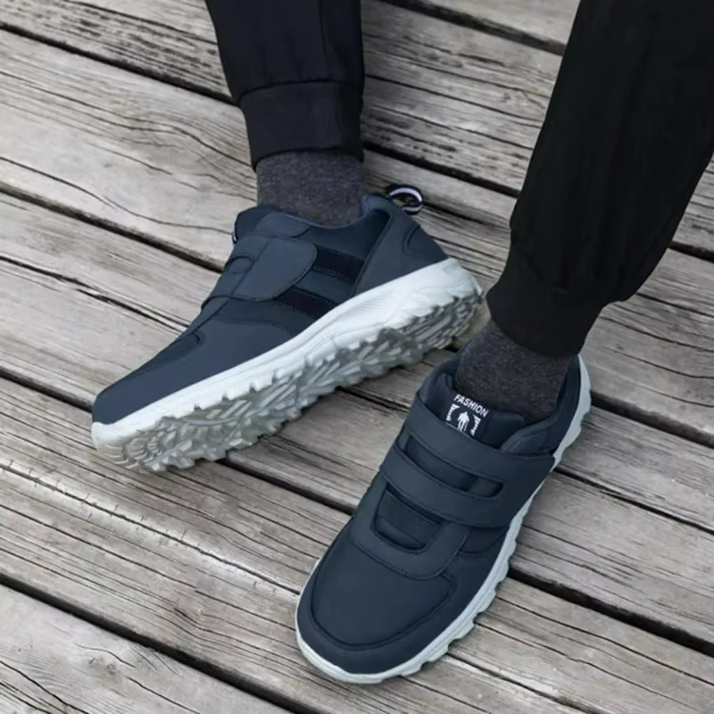 Baskets pour hommes sans lacet chaussures orthopédiques nouveau bout large