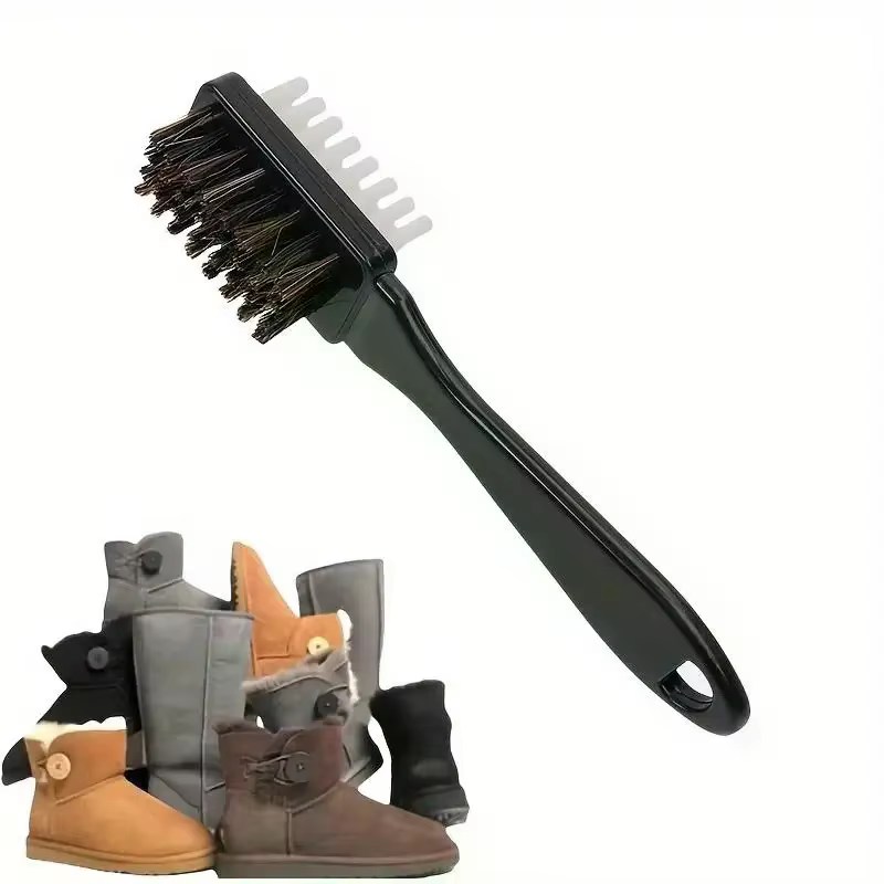 Kit de brosse de nettoyage pour chaussures 2 en 1 à double extrémité avec gomme - Plastique durable pour bottes en daim