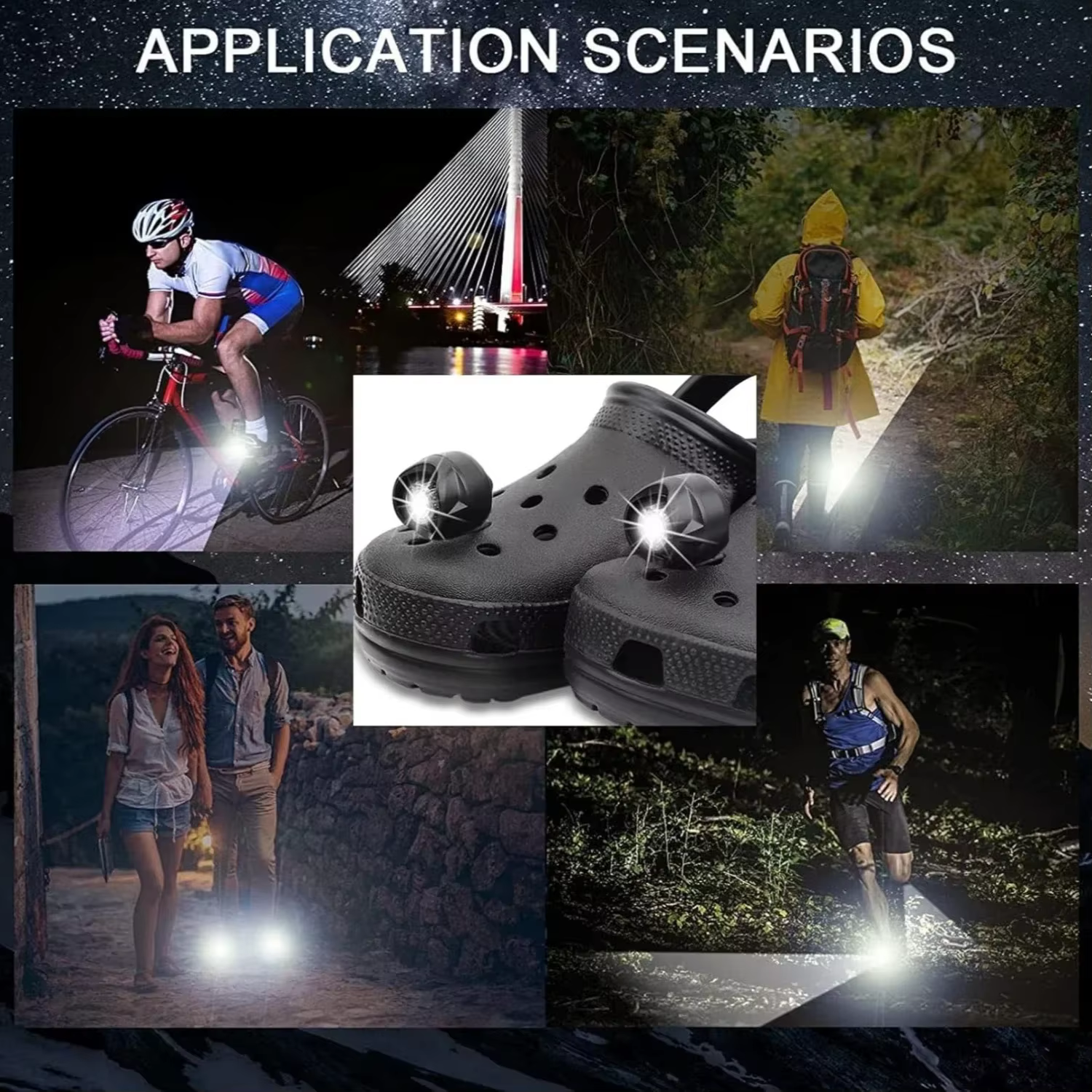 2 pièces chaussures lumières illuminent vos activités de plein air avec le phare LED chaussure lumière