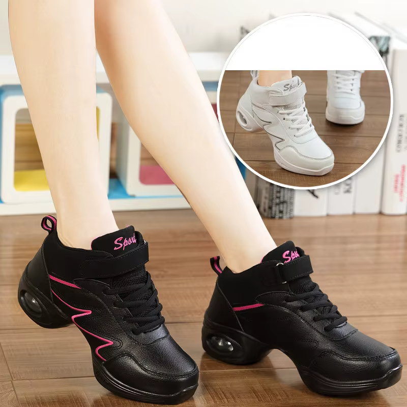 Chaussures de danse femme dames moderne semelle souple Jazz baskets en cuir respirant léger