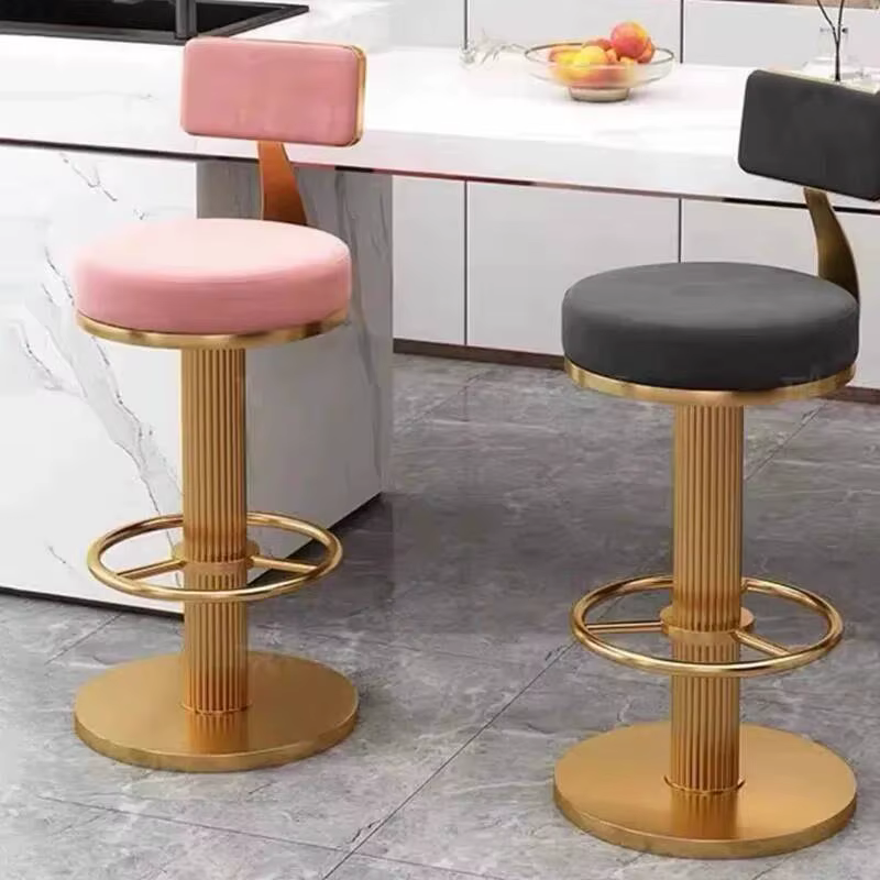 Style nordique tabouret De Bar en métal moderne télescopique haute qualité chaises De fête rondes blanc luxe doux Taburetes De Bar meubles