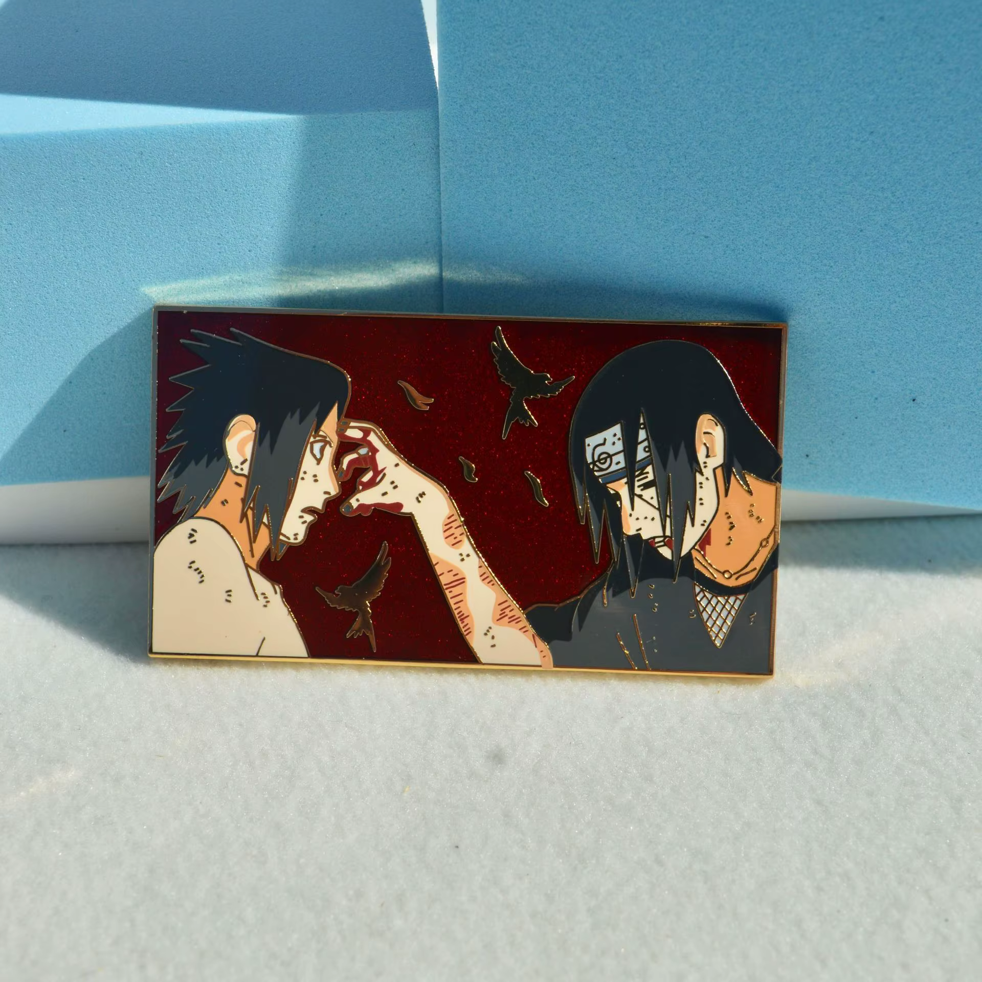 Naruto Itachi Uchiha AndvSasuke épingles en émail broche sac à dos chapeau sac col revers Badge hommes femmes mode bijoux Collection cadeau