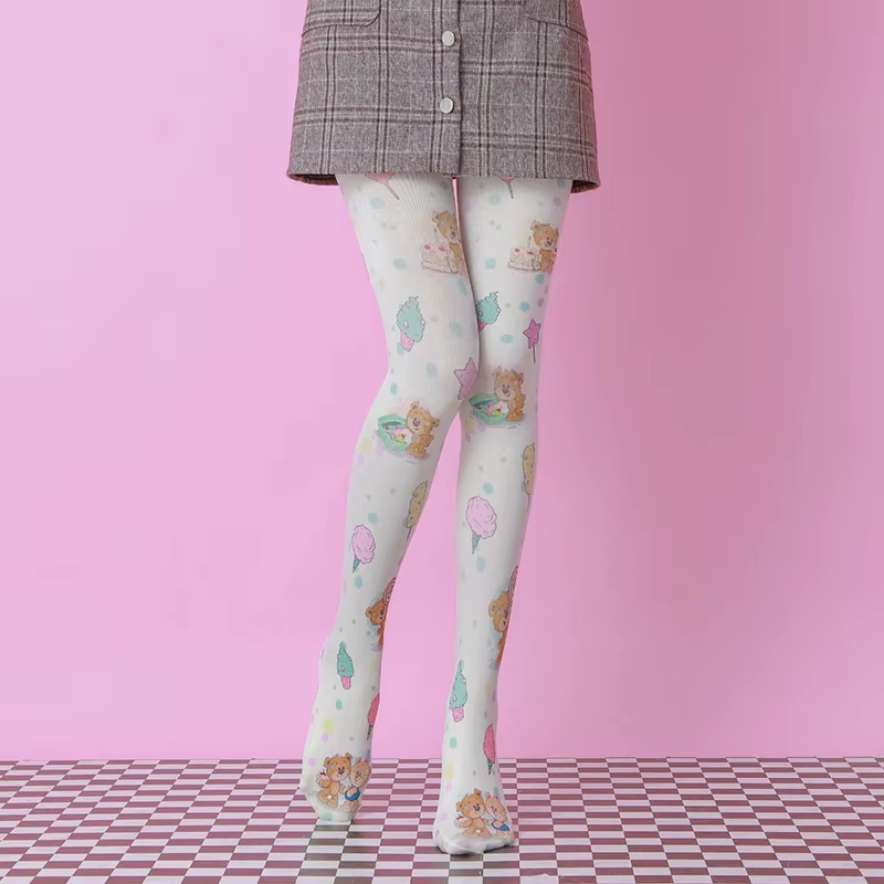 Collants de tatouage Harajuku de style japonais pour femmes, bas de mode gothique rétro JK, collants Lolita, chaussettes mignonnes Kawaii