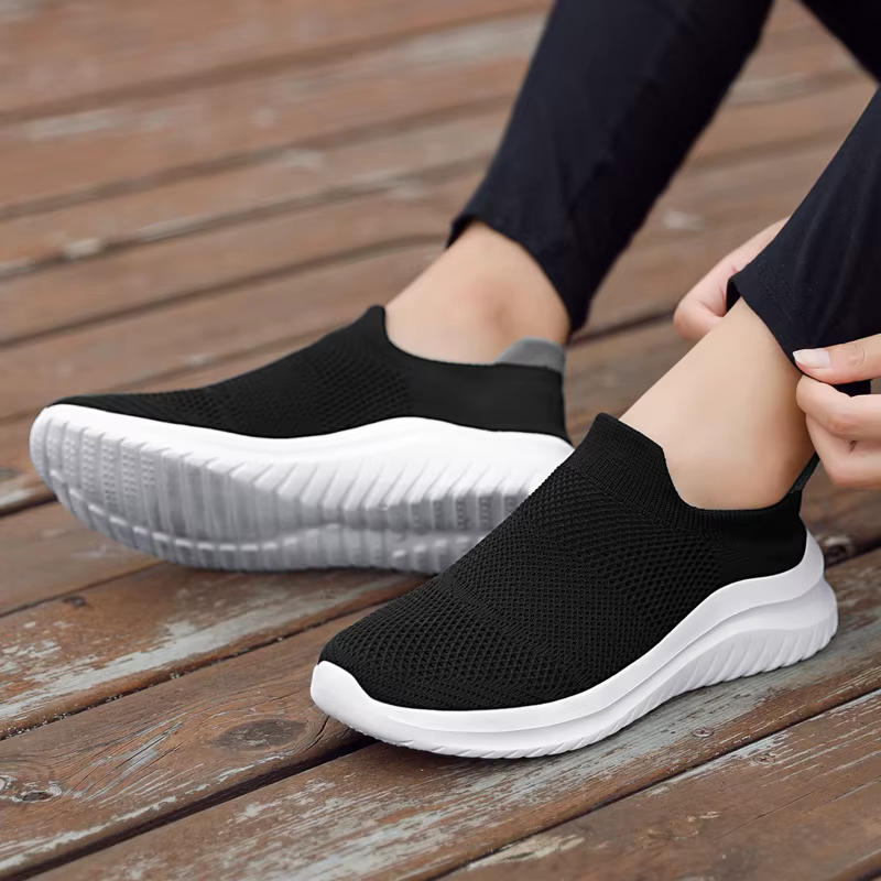 Chaussures pour hommes semelle souple baskets à enfiler