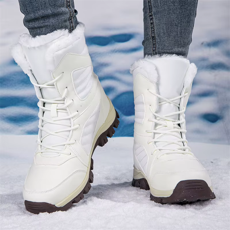 Bottes de neige pour hommes chaussures d'hiver décontractées plate-forme antidérapante bottines en fourrure chaude en