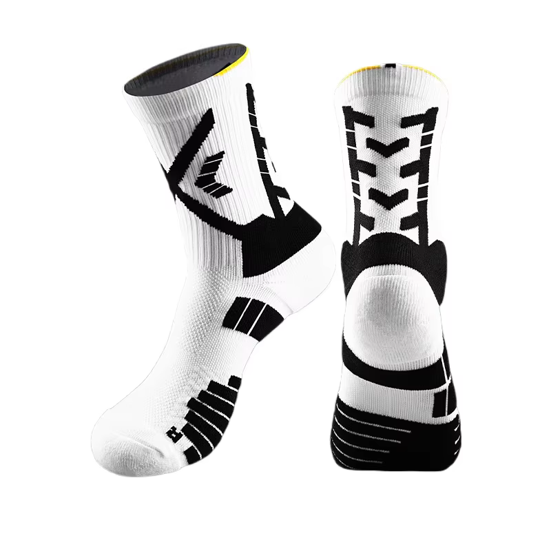 Chaussettes de basket-ball montantes évacuant l'humidité