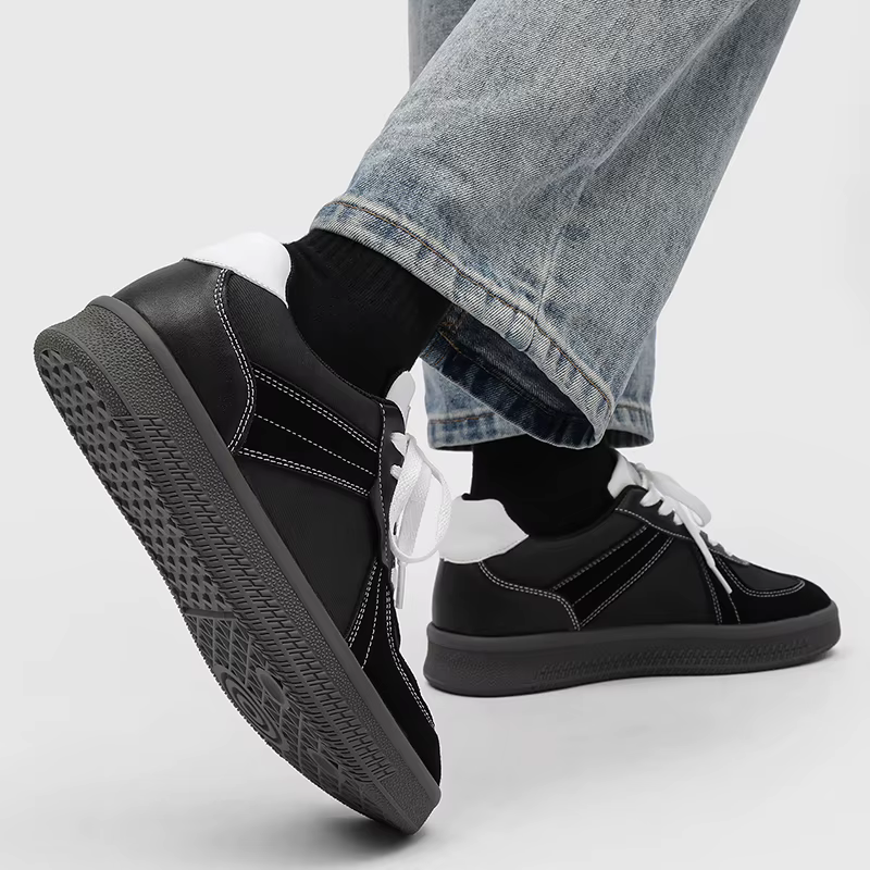 Nouvelles baskets de sport vintage noires à blocs de couleur pour hommes