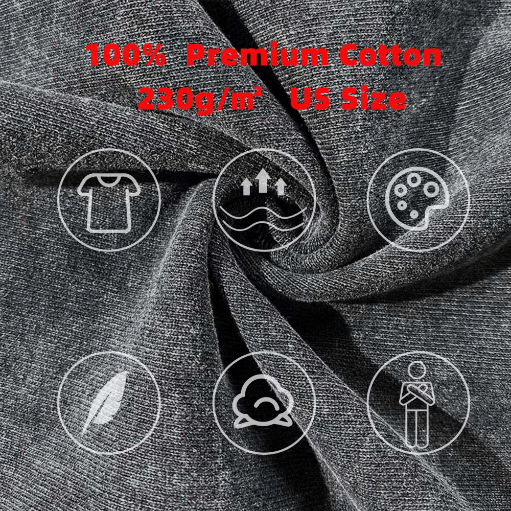 T-shirt Homme Décontracté Style Bohème Hippie Vintage Céleste Demi-Lune Effet Délavé Style Chinois