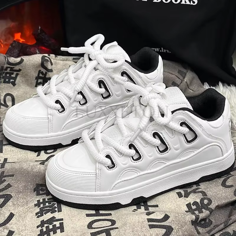 Chaussures de Skateboard à semelles épaisses et bout rond pour Couple