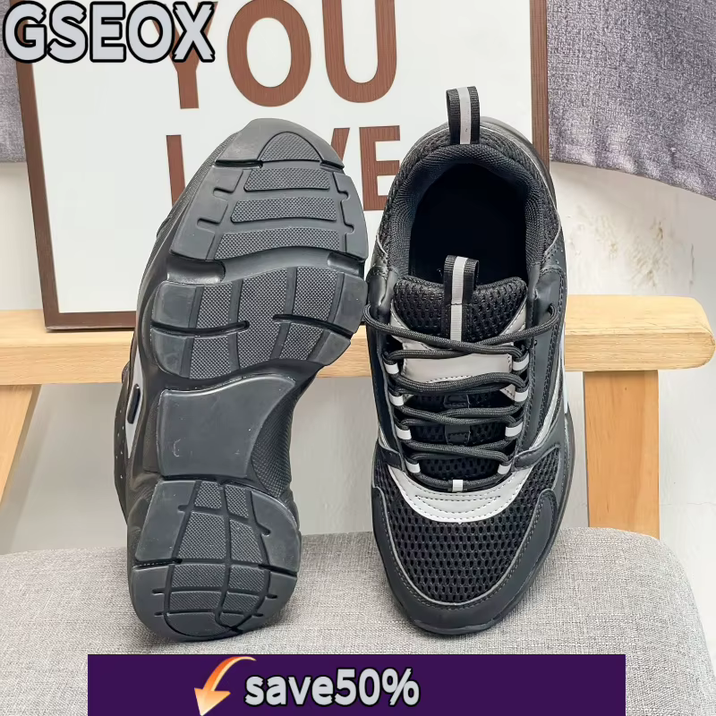 GSEOX Chaussures de sport décontractées à semelles épaisses pour hommes et femmes avec sangles en maille élastique